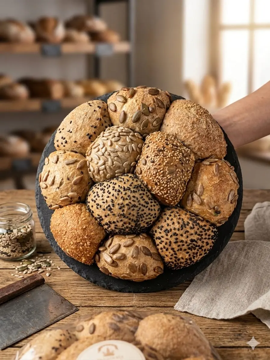 Pan artesanal de masa madre recién horneado en SERVUS